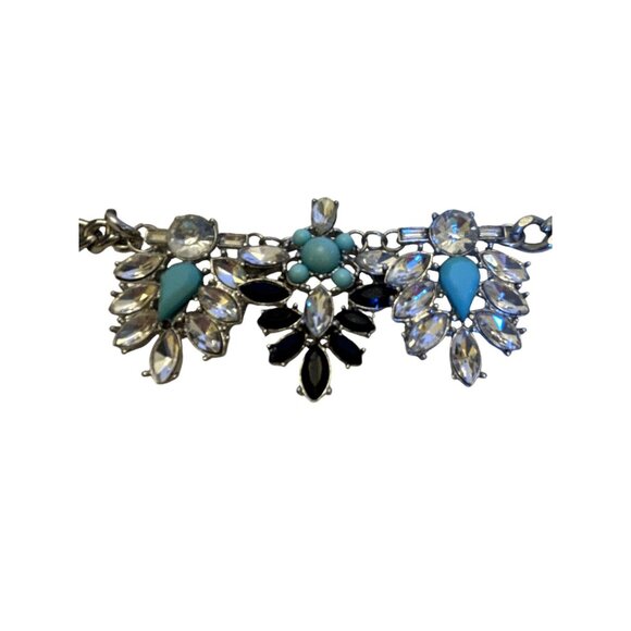 American Eagle Statement Necklace With Crystal & Turquoise Accents - Picture 10 of 16